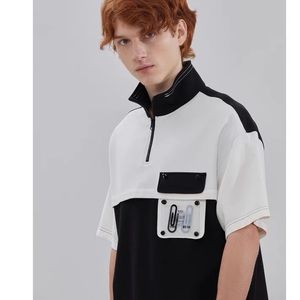 Bosie Short sleeve POLO shirt with black collar and half sleeve